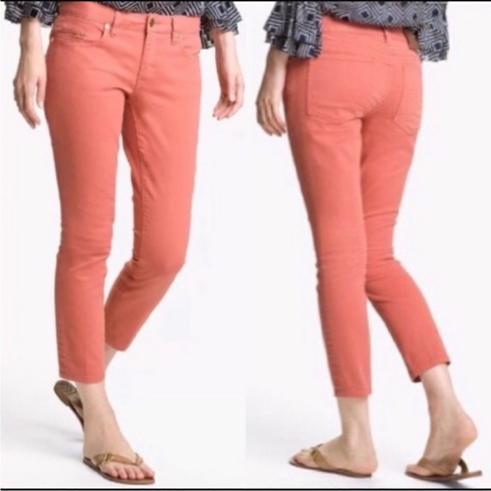 Tory Burch Salmon In Color Alexa Cropped Skinny Jeans Resort Casual Feminine
